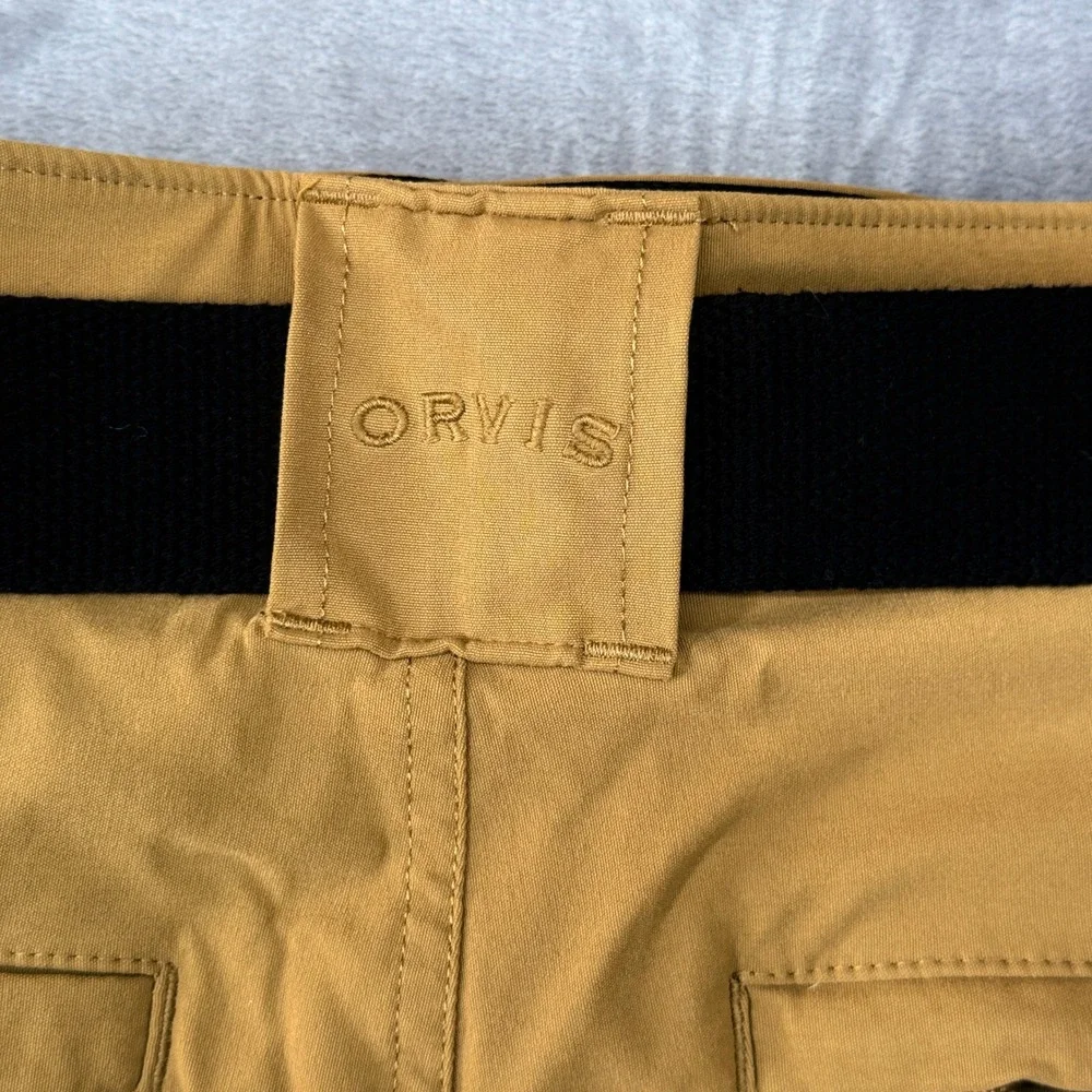 Orvis Cargo Shorts Mens‎ Size 40 Tan Ochre Hiking Outdoor Utility Belted